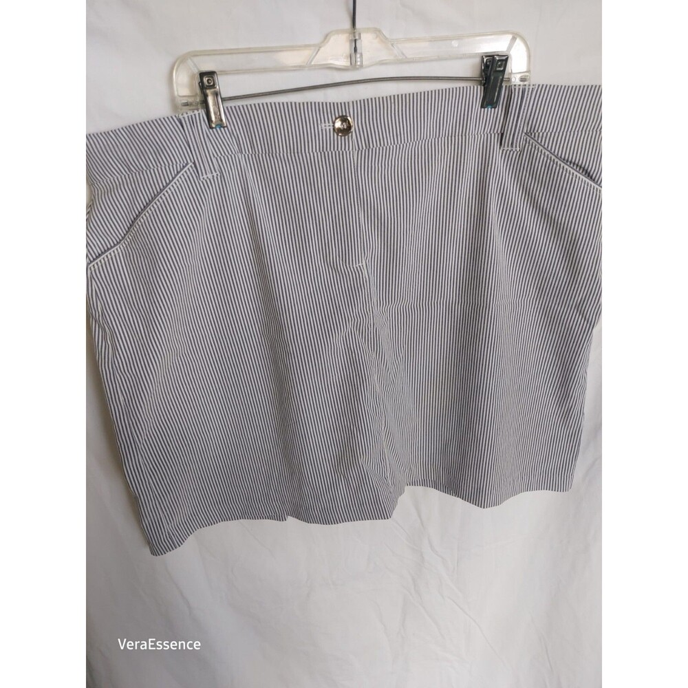Charter Club Blue Striped Seersucker Skort with Comfort Waist Sz 18W    $64.50